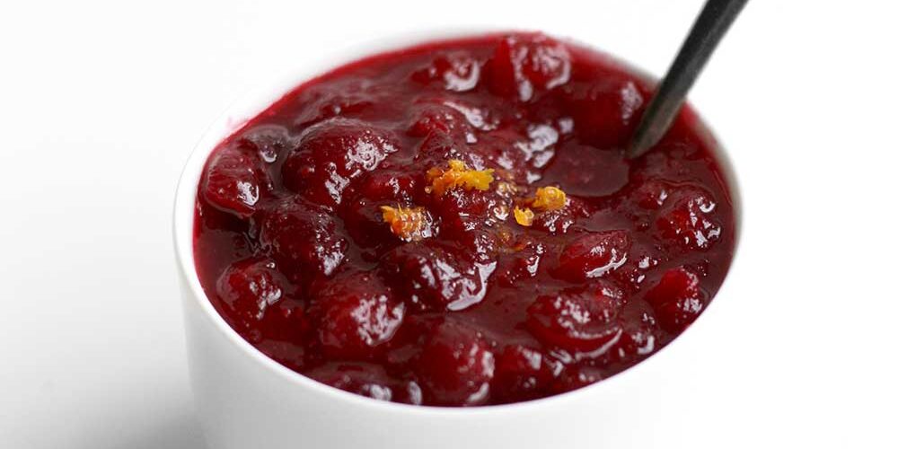 Homemade cranberry sauce from the faux martha