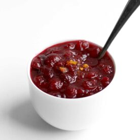 Homemade cranberry sauce from the faux martha