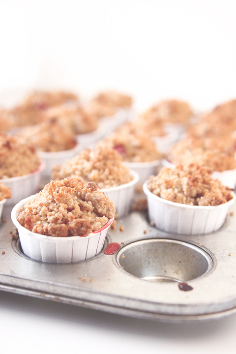 Strawberry Rhubarb Crumble Muffins | The Fauxmartha