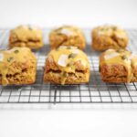 Pumpkin scones with pumpkin glaze from the faux martha