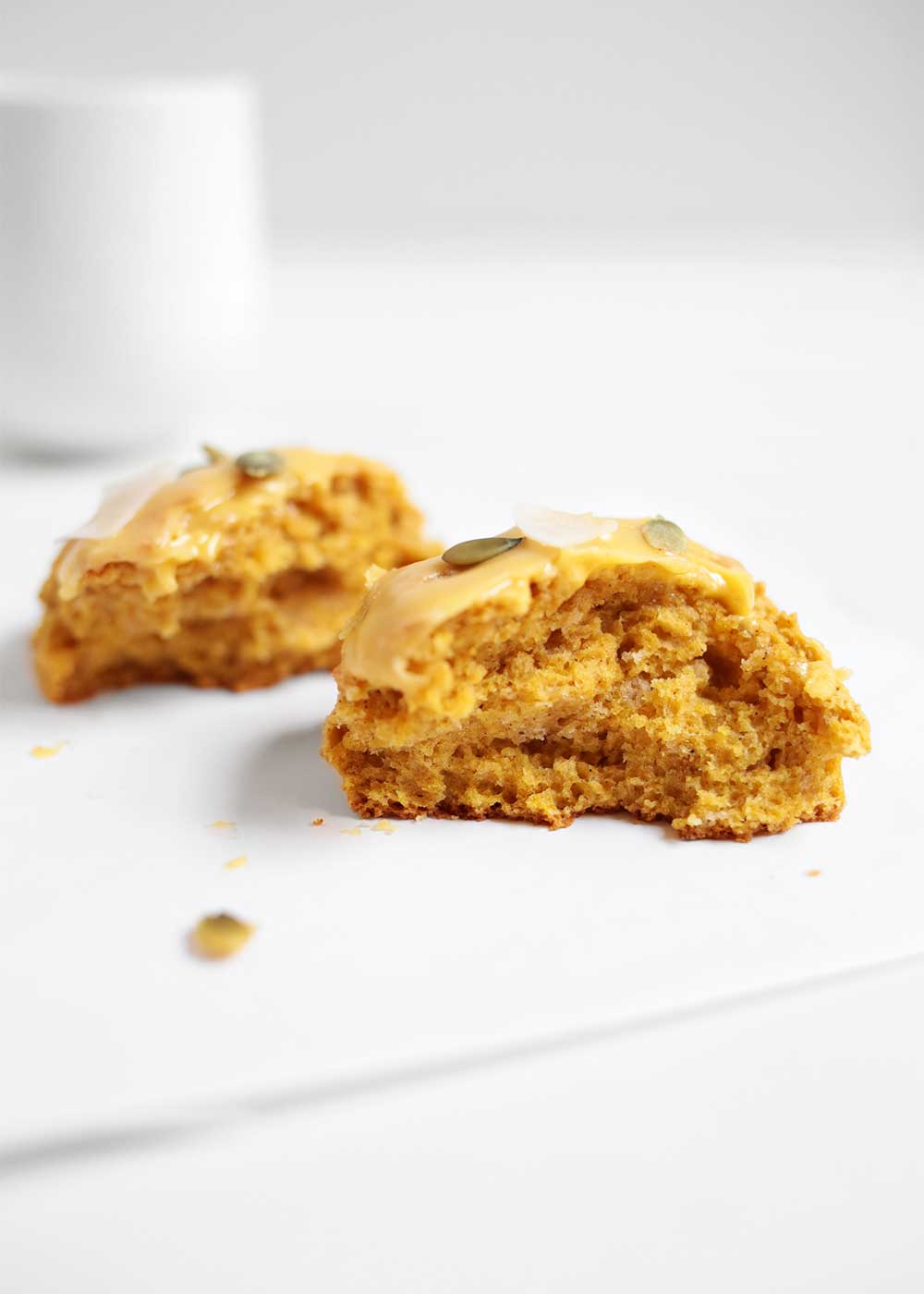 bite of Pumpkin scone from the faux martha