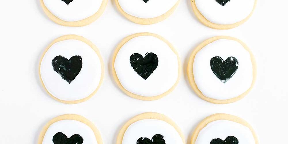 Heart stamped cookies for valentines day from the faux martha