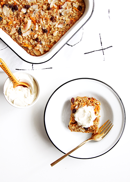 Carrot Cake Baked Oatmeal | @thefauxmartha