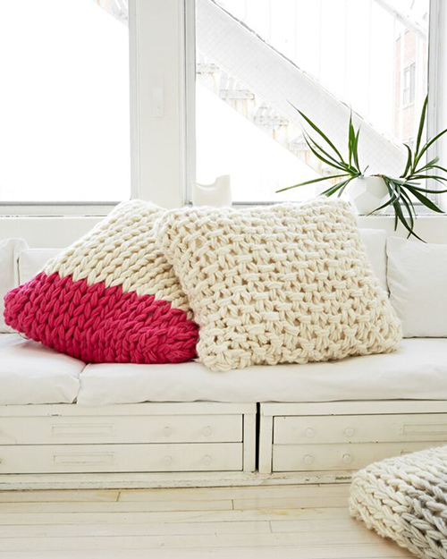 Knitting without Needles pillows