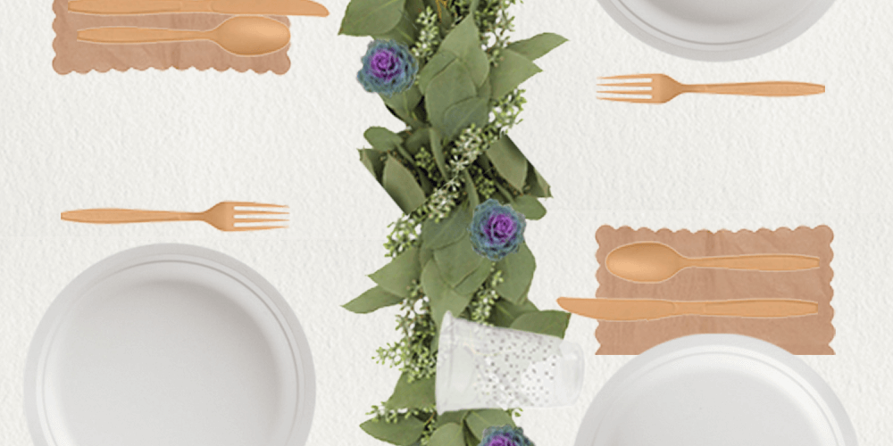 kid friendly compostable table setting