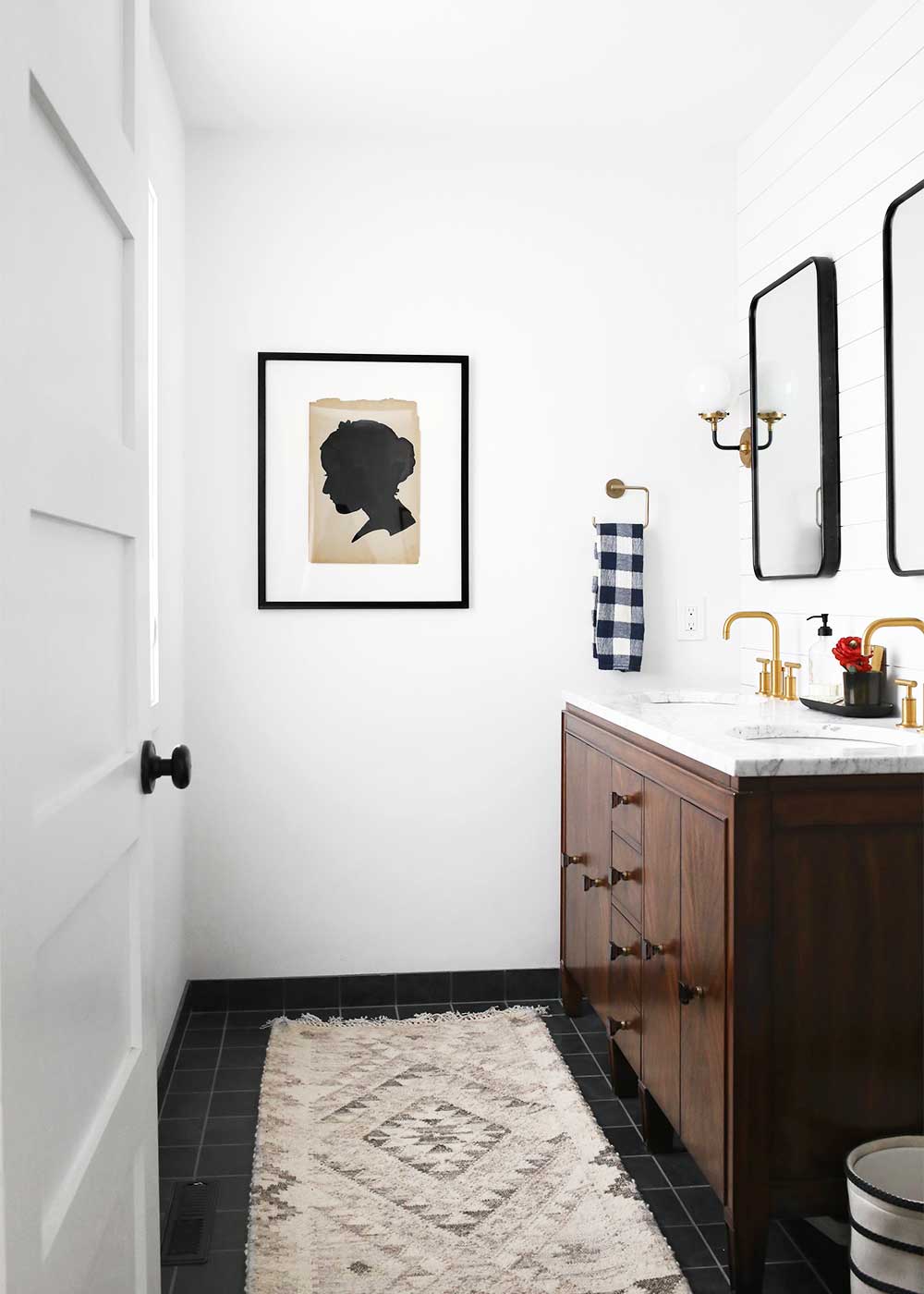 Minimal Masculine Master Bathroom Design from The Fauxmartha