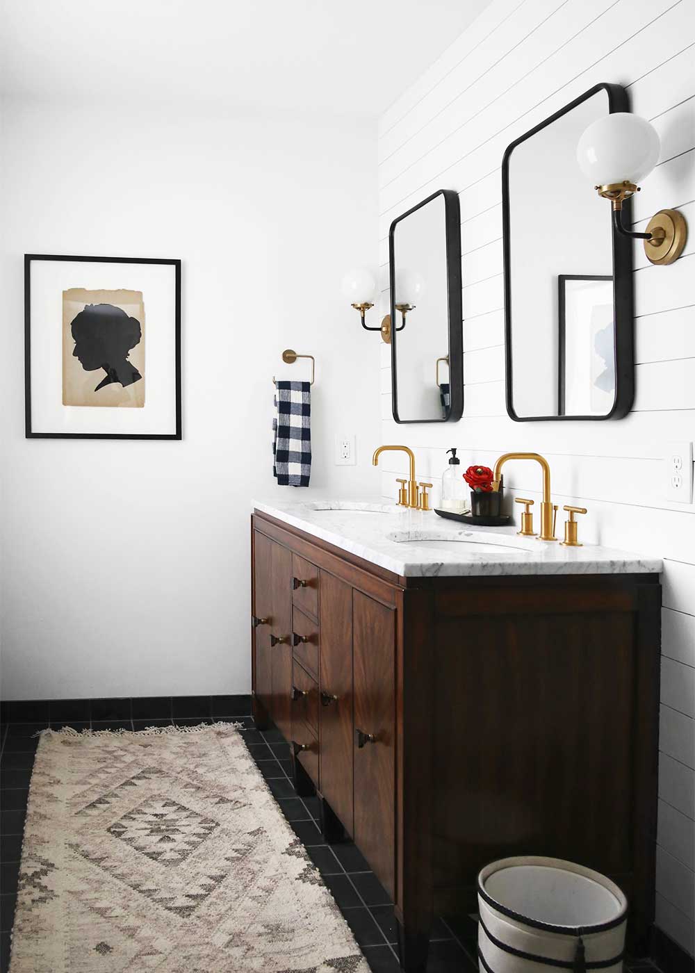 Minimal Masculine Master Bathroom Design from The Fauxmartha