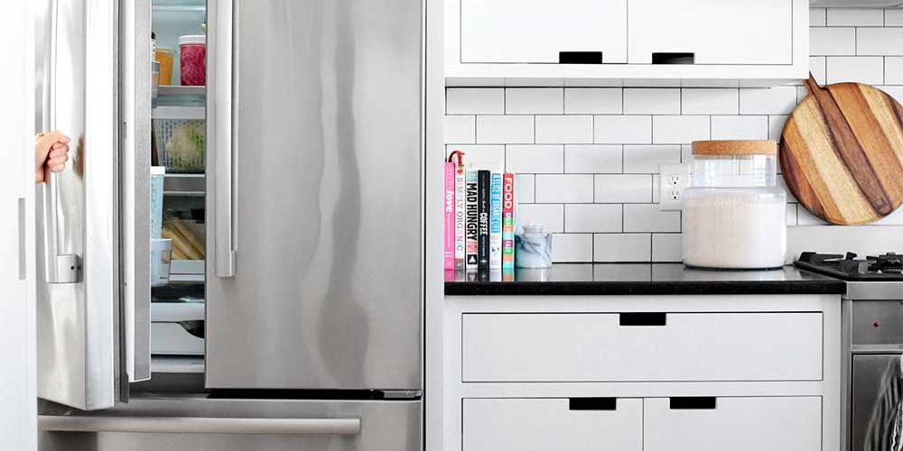 The Minimalist Fridge with OXO green savers and The Fauxmartha