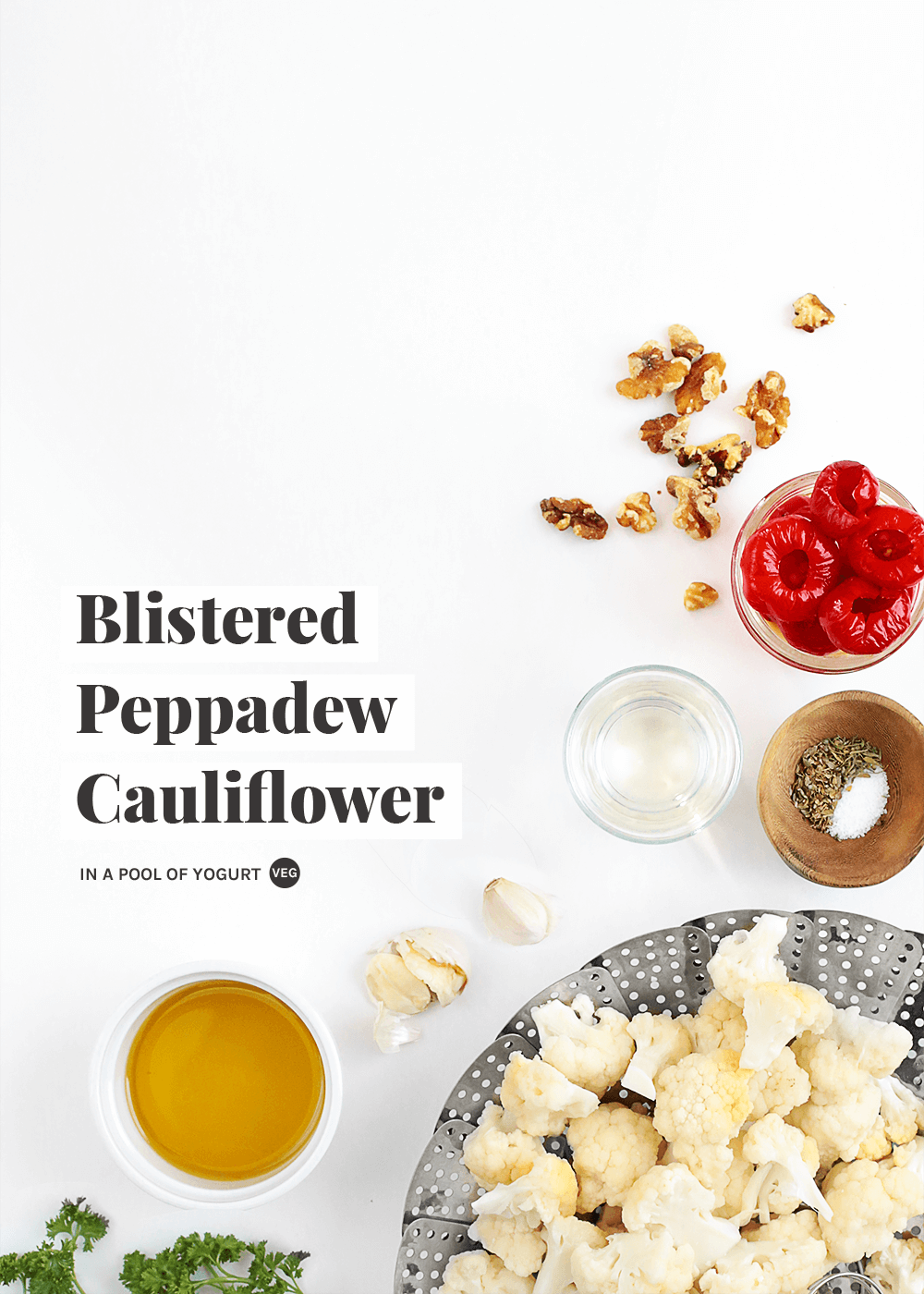 Blistered Peppadew Cauliflower appetizer recipe from The Fauxmartha