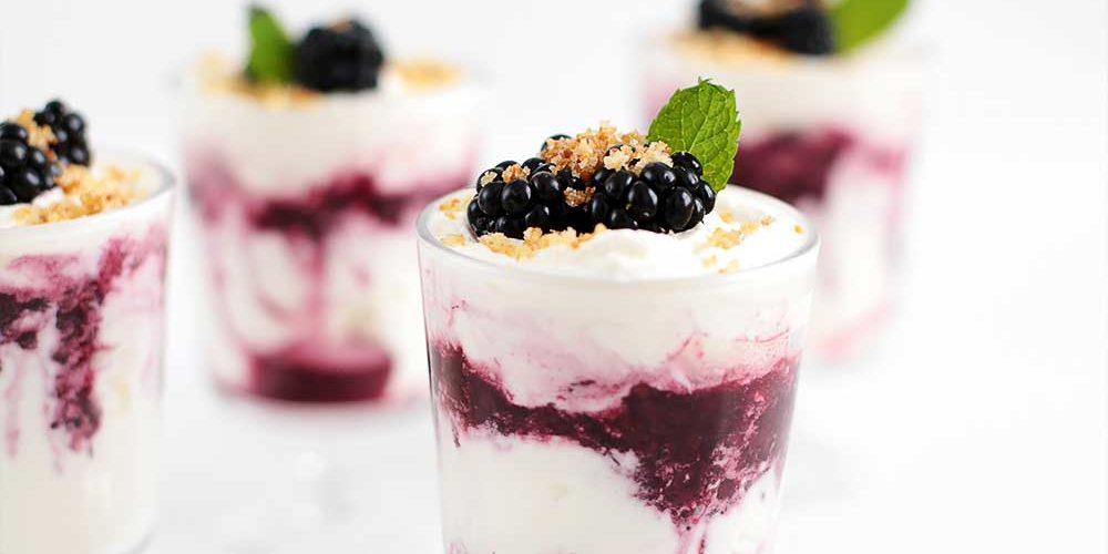 Easy summer dessert Blackberry Bourbon Fool from The Fauxmartha