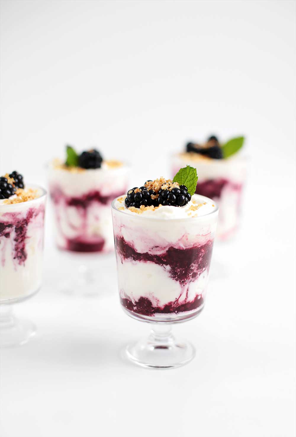 Easy summer dessert Blackberry Bourbon Fool from The Fauxmartha