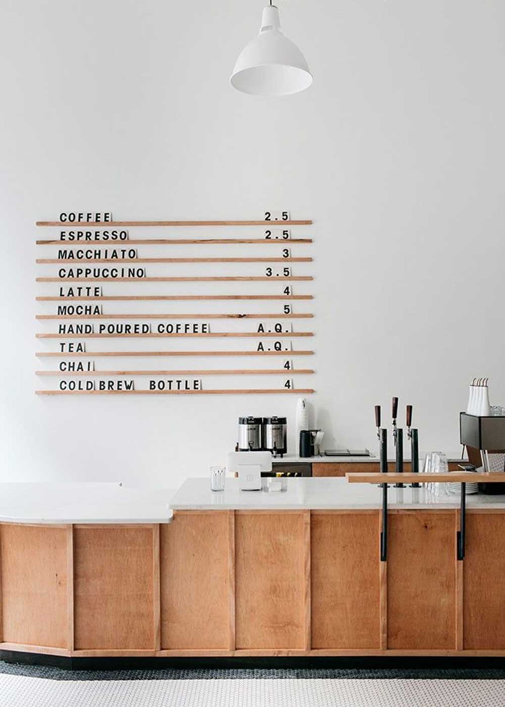 Menu Board from Passenger Coffee