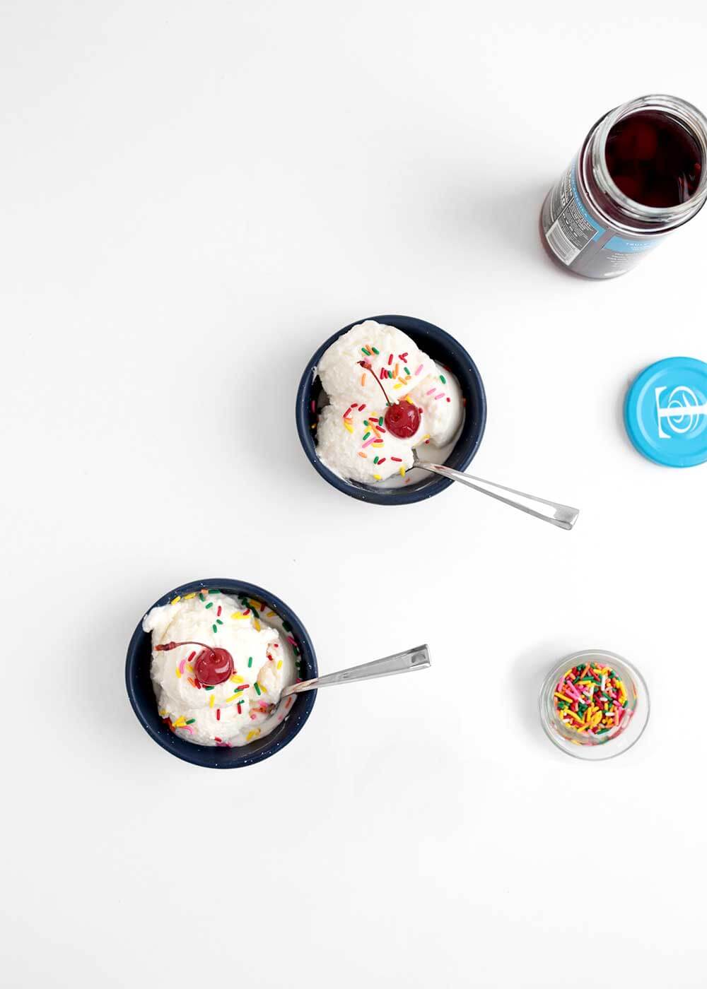 Snow Ice Cream recipe with sprinkles from The Faux Martha