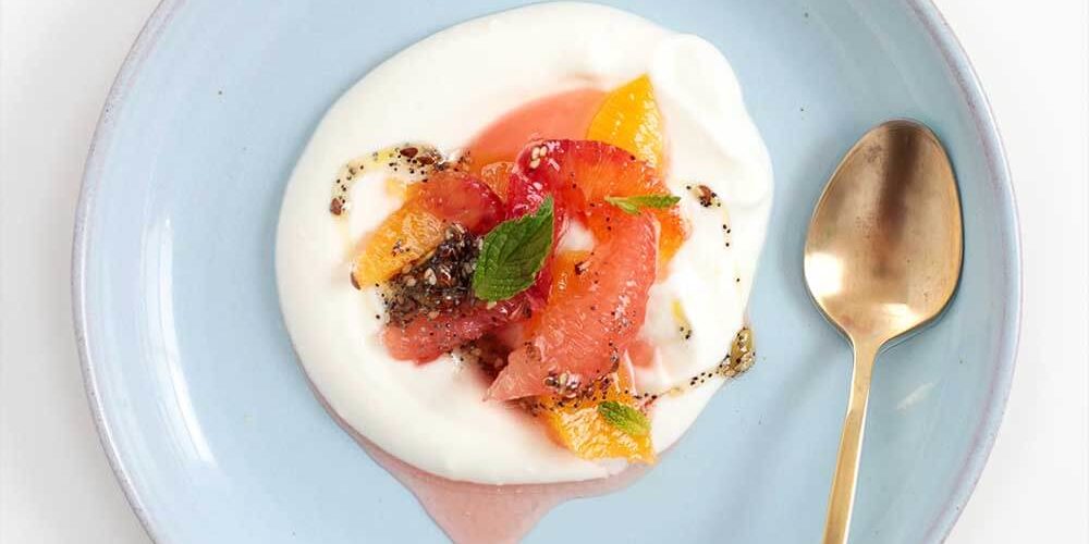 Citrus Fruit Salad with Seedy Honey from The Faux Martha