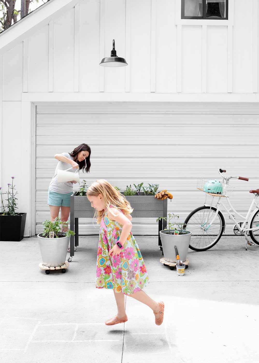 Tiny Backyard Vegetable garden on wheels from the faux martha