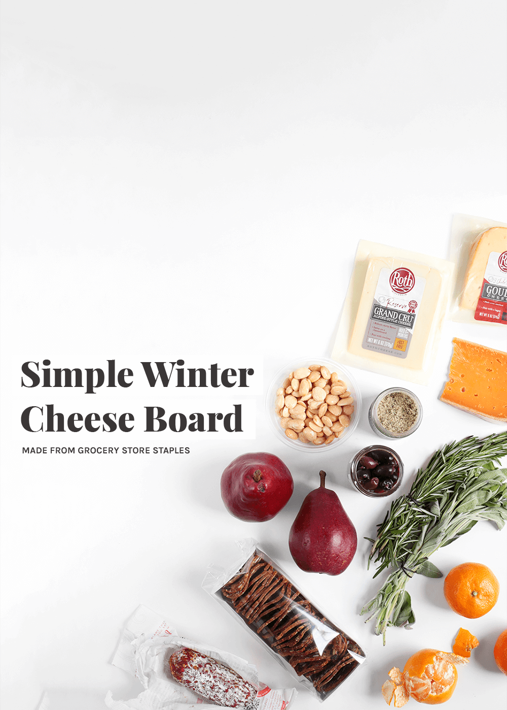 Simple Winter Cheese Board from The Faux Martha