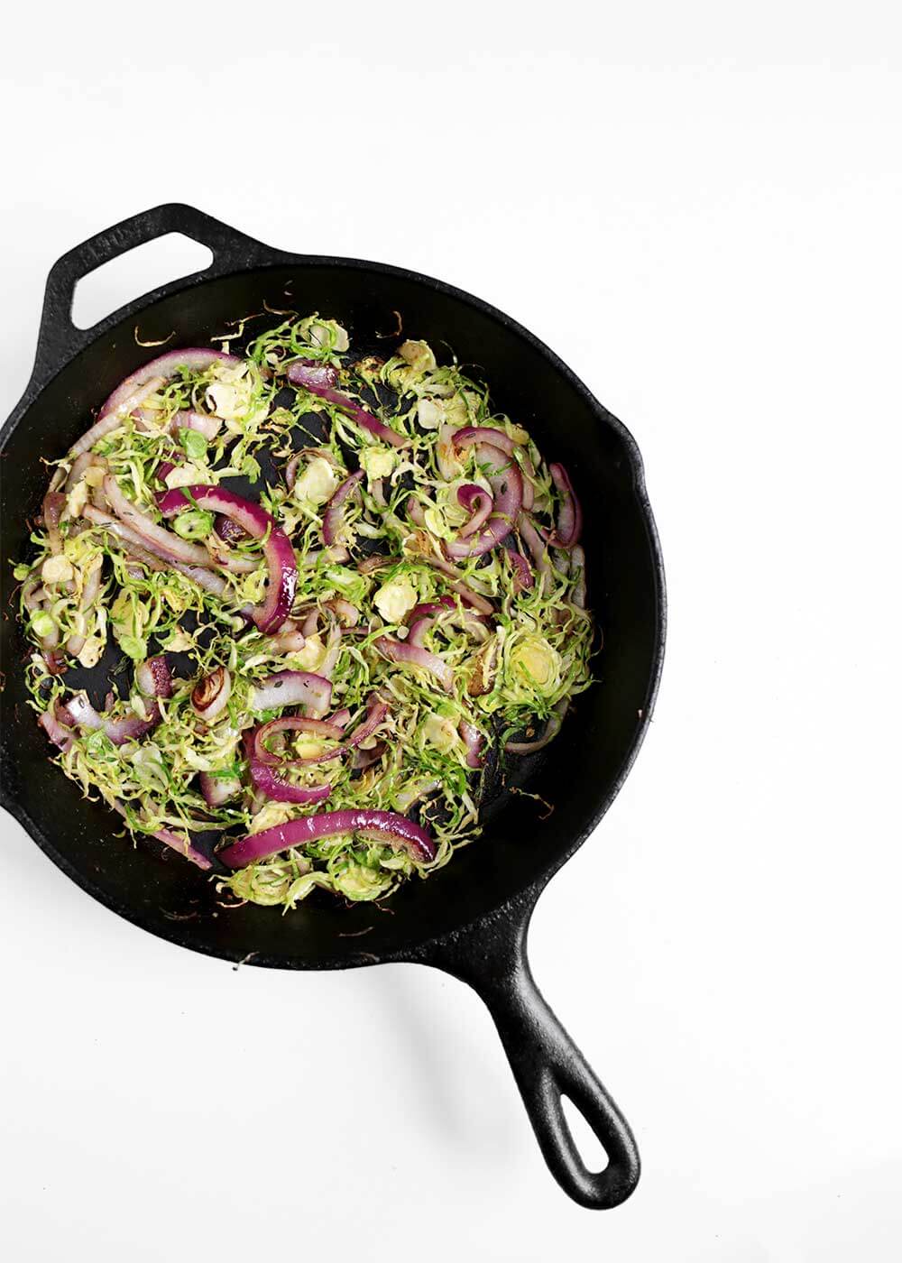 sauteed Shaved Brussels sprouts