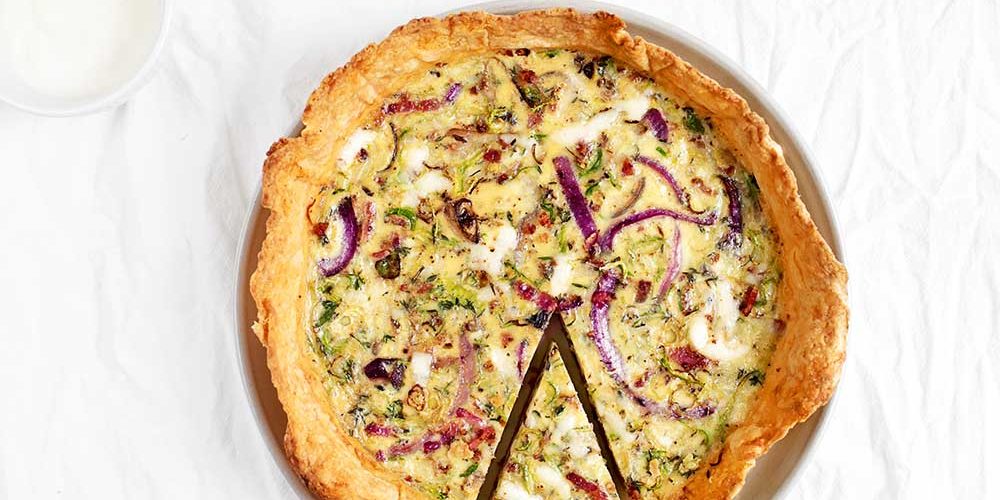 Shaved Brussels Sprouts Quiche from The faux martha