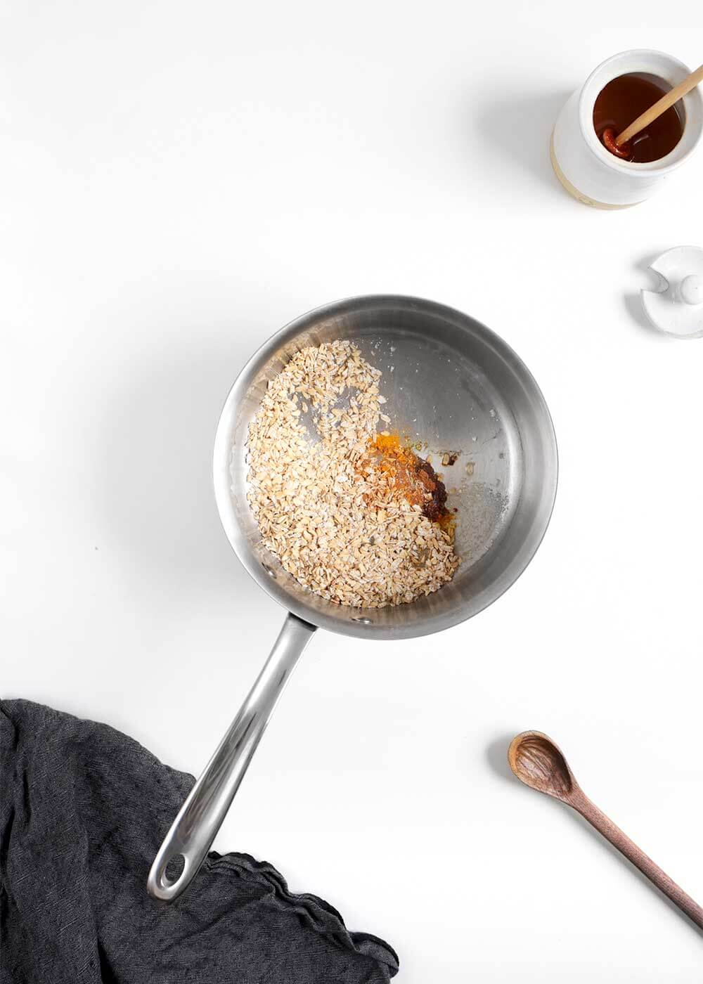 Toasted Golden Oatmeal with turmeric from The Faux Martha