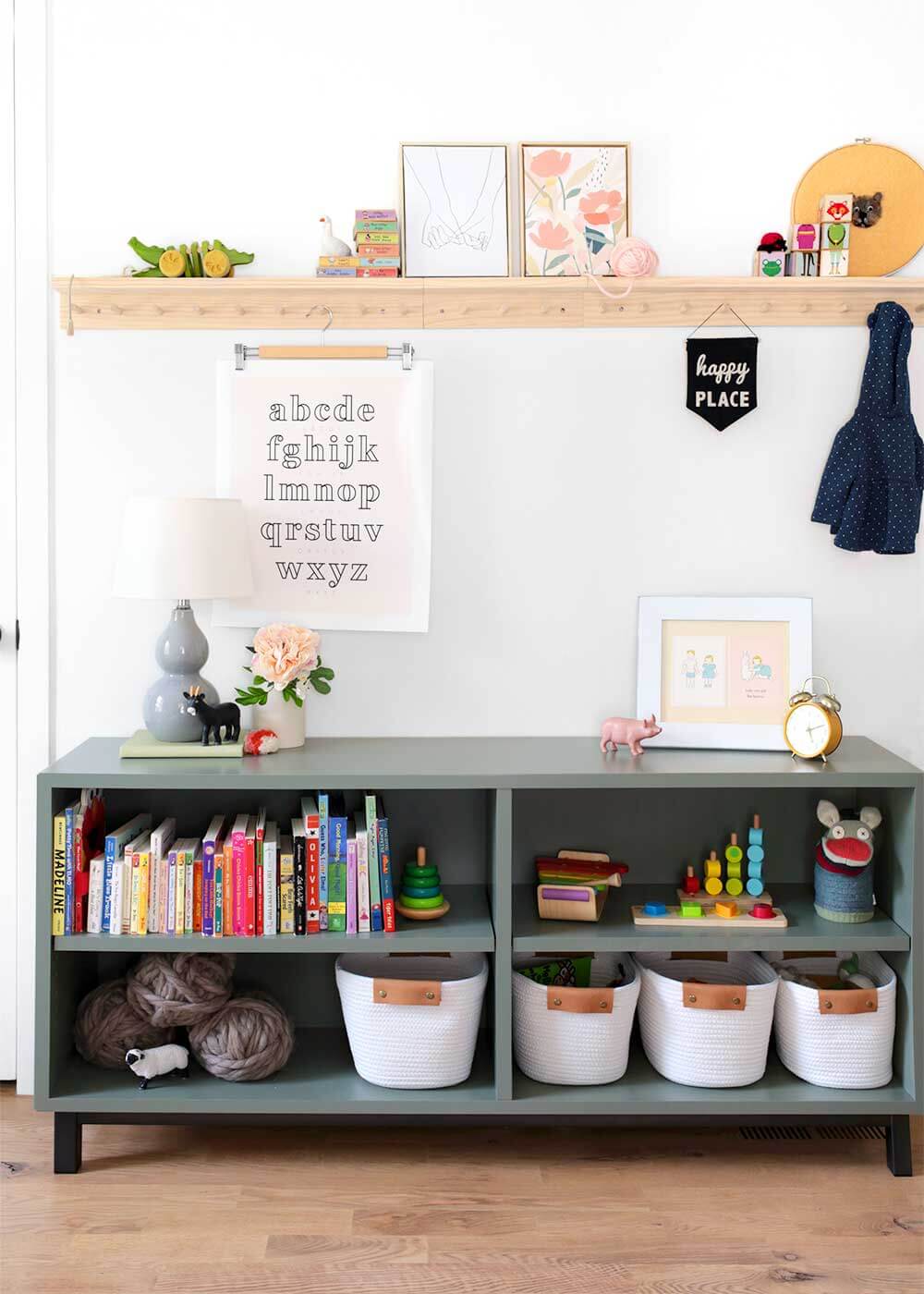 Linden's room with shelf from The Faux Martha