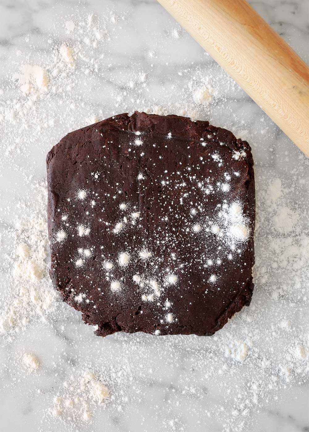 Chocolate Cardamom Rye Cookie dough from the faux martha