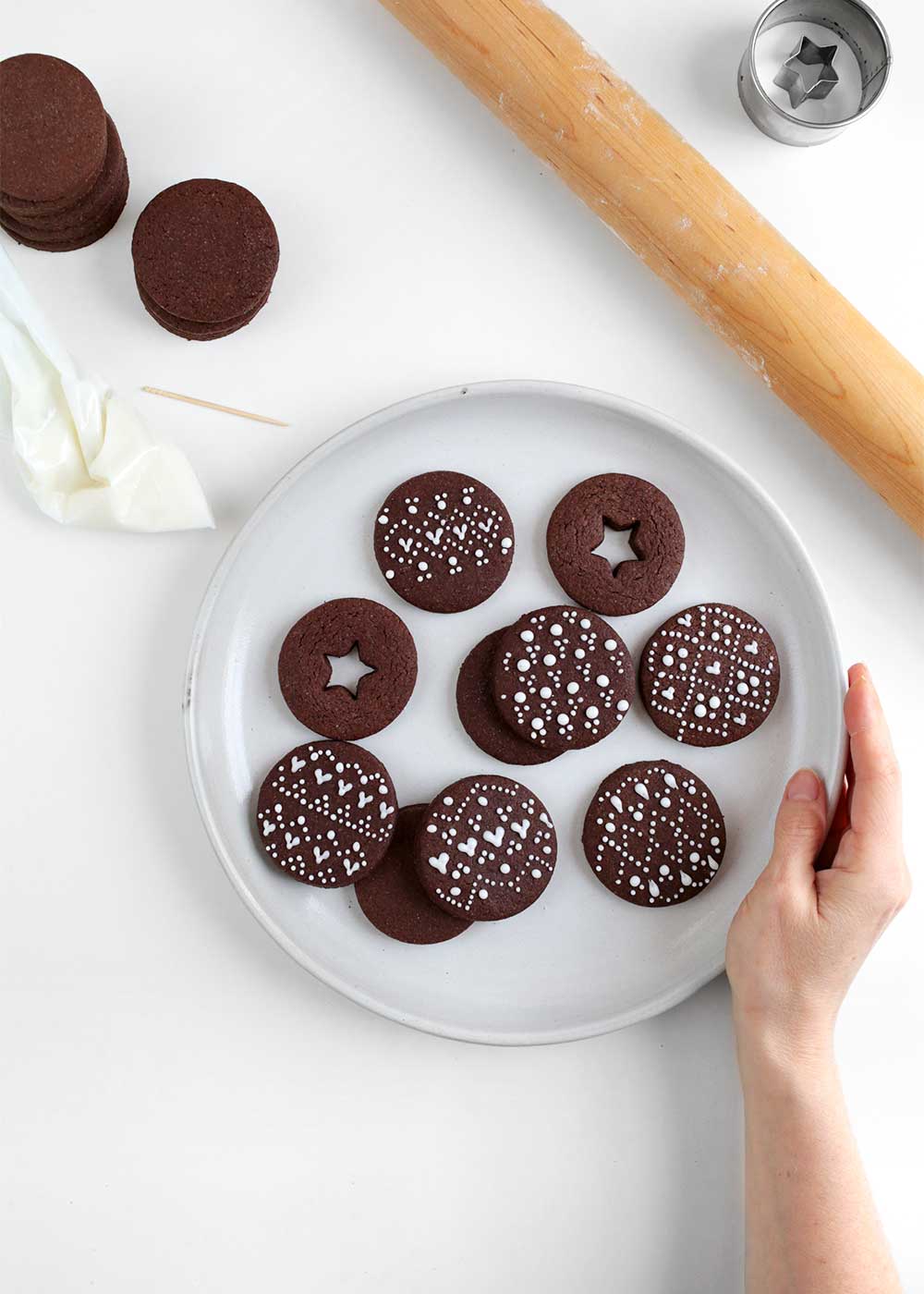 nordic Chocolate Cardamom Rye Cut-Out Cookies from the faux martha