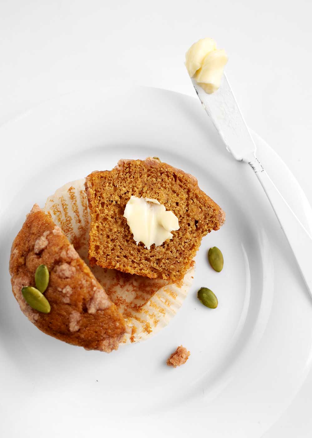 inside of pumpkin muffin from the faux martha