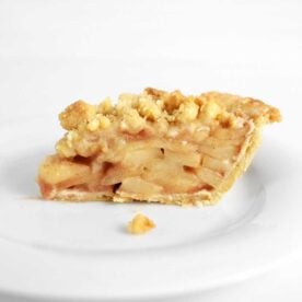 slice of almond apple pie from the faux martha