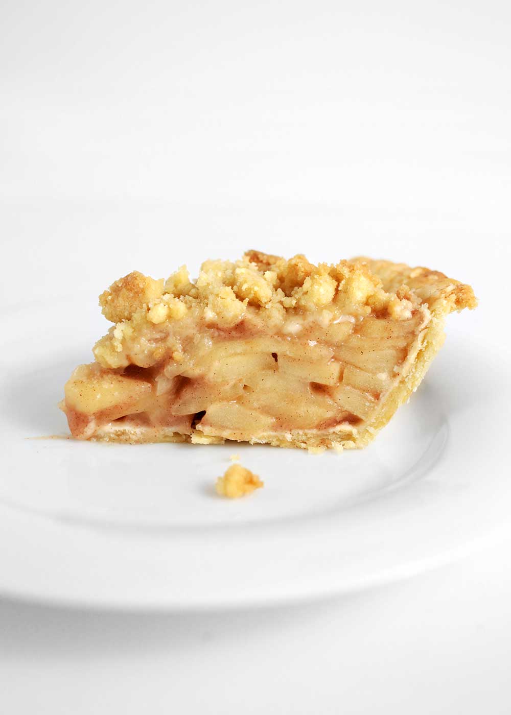 slice of almond apple pie from the faux martha