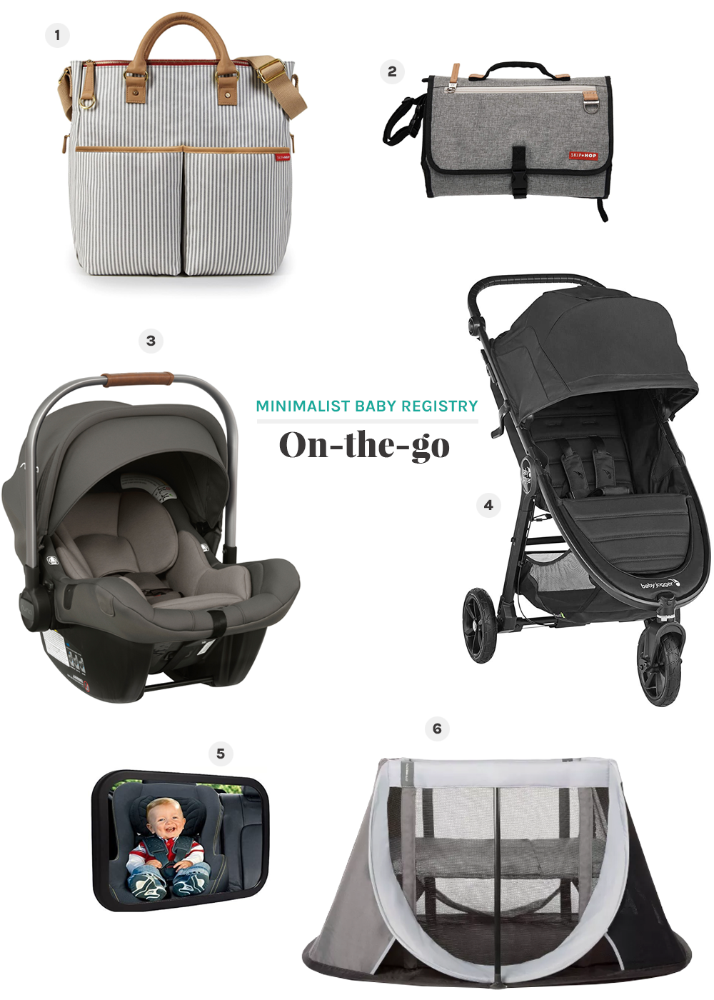 on-the-go minimalist baby registry from the faux martha