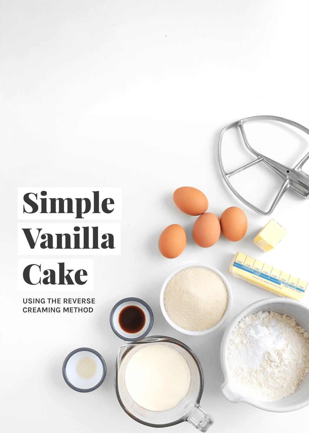 simple vanilla cake using the reverse creaming method from the faux martha