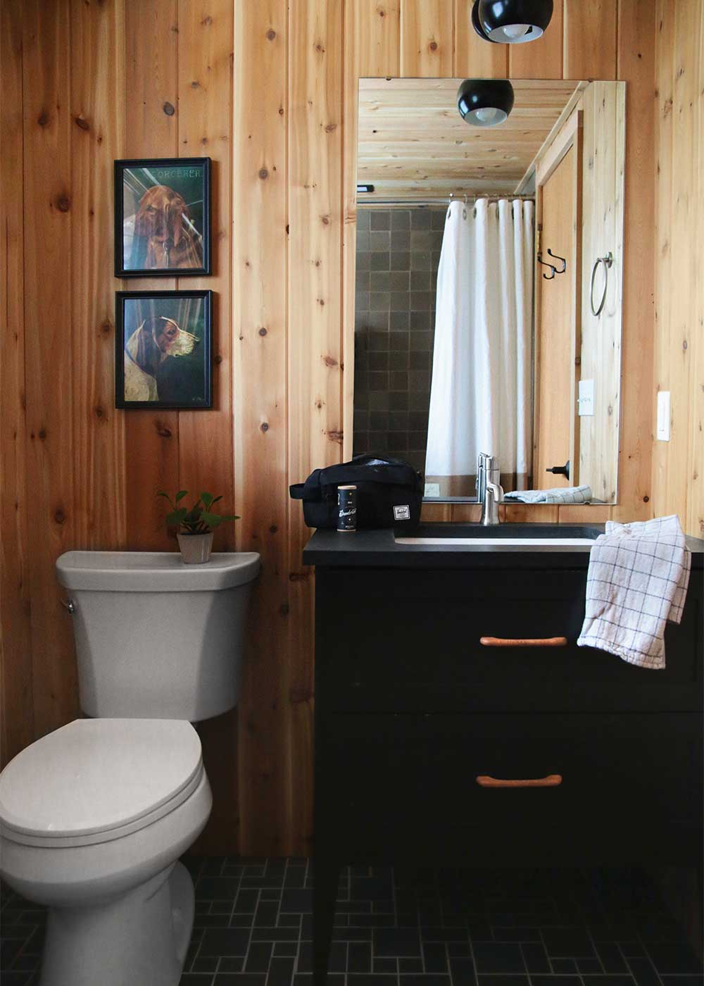 The Minne Stuga upstairs Cabin Bathroom reveal from The Faux Martha