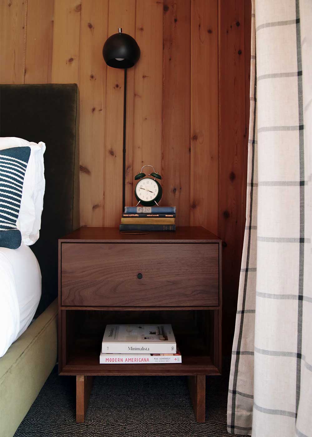 The Minne Stuga downstairs cabin bedroom reveal by the faux martha