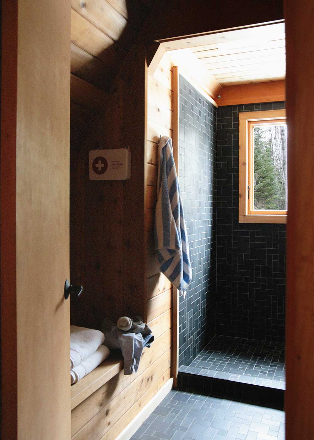 The Minne Stuga Cabin Bathroom from The Faux Martha