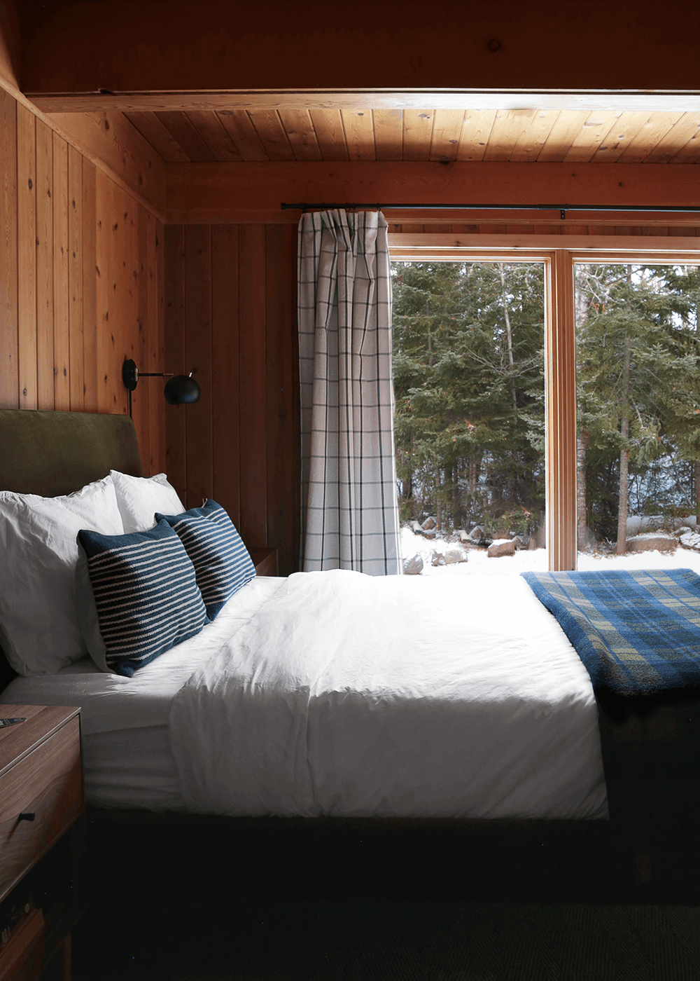 The Minne Stuga downstairs cabin bedroom reveal by the faux martha