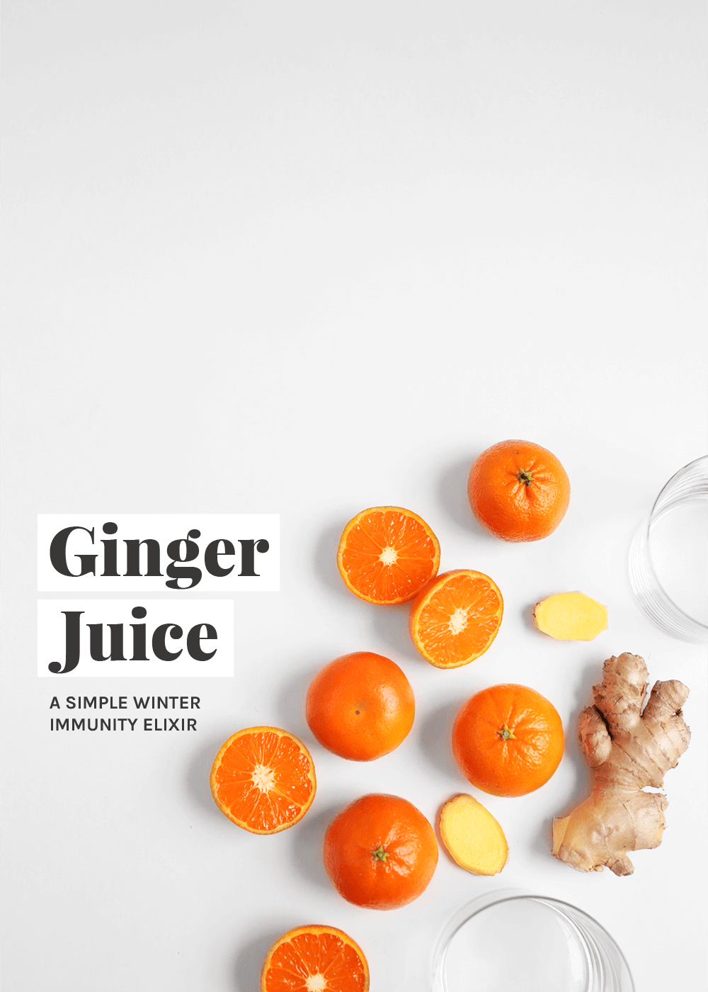 simple winter cold immunity elixir made with ginger and clementines from the faux martha